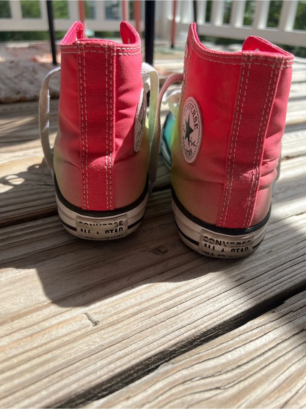 Converse Kids High Top Sneakers - Pink, Teal, Lime Gradient